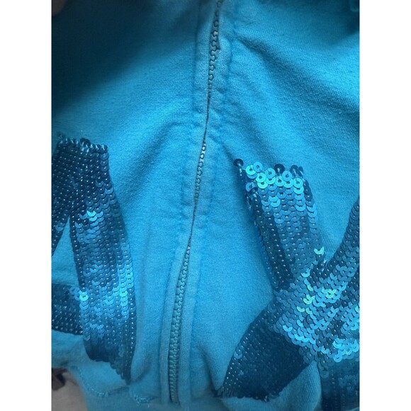 ARMANI ECHANGE XL Sweatshirt Shirt Top Bling 1/4 Zip teal Blue - Picture 4 of 9